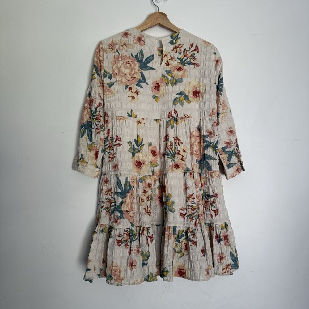 Floral Print Tiered Dress Long Sleeve Cottagecore Zara Size XS - Picture 3 of 10